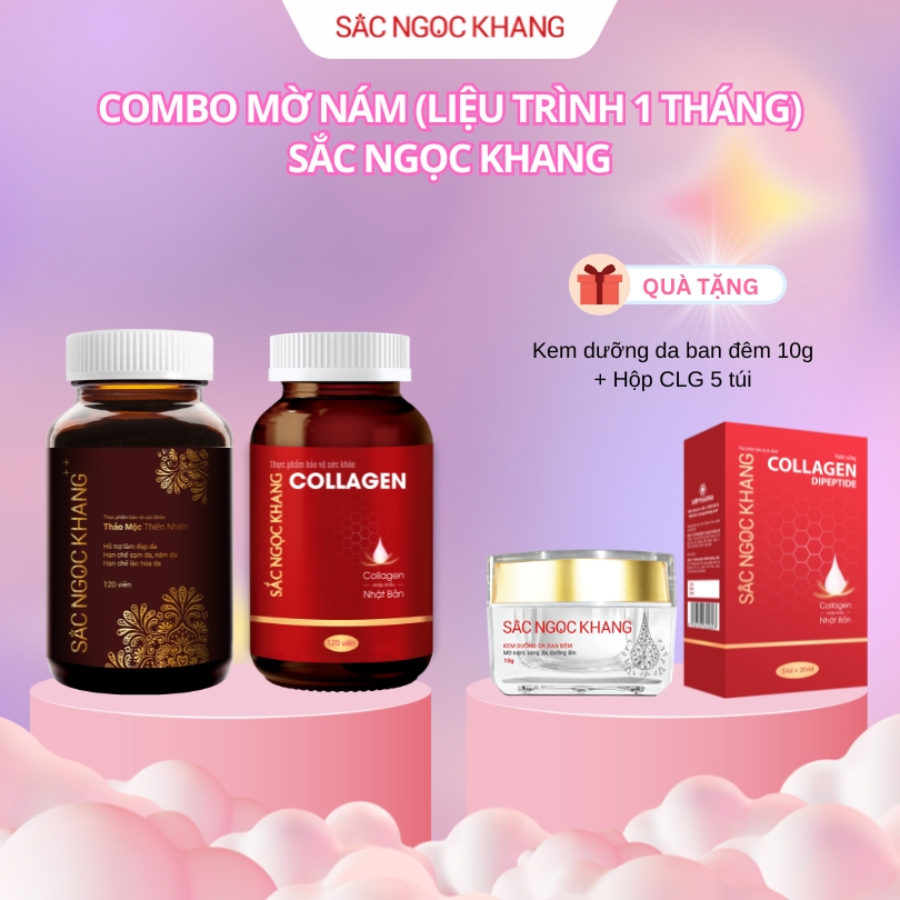 COMBO MỜ NÁM (LIỆU TRÌNH MỘT THÁNG): Viên Uống Collagen Dipeptide [120 Viên] + Viên Uống SNK ++ [120 Viên]