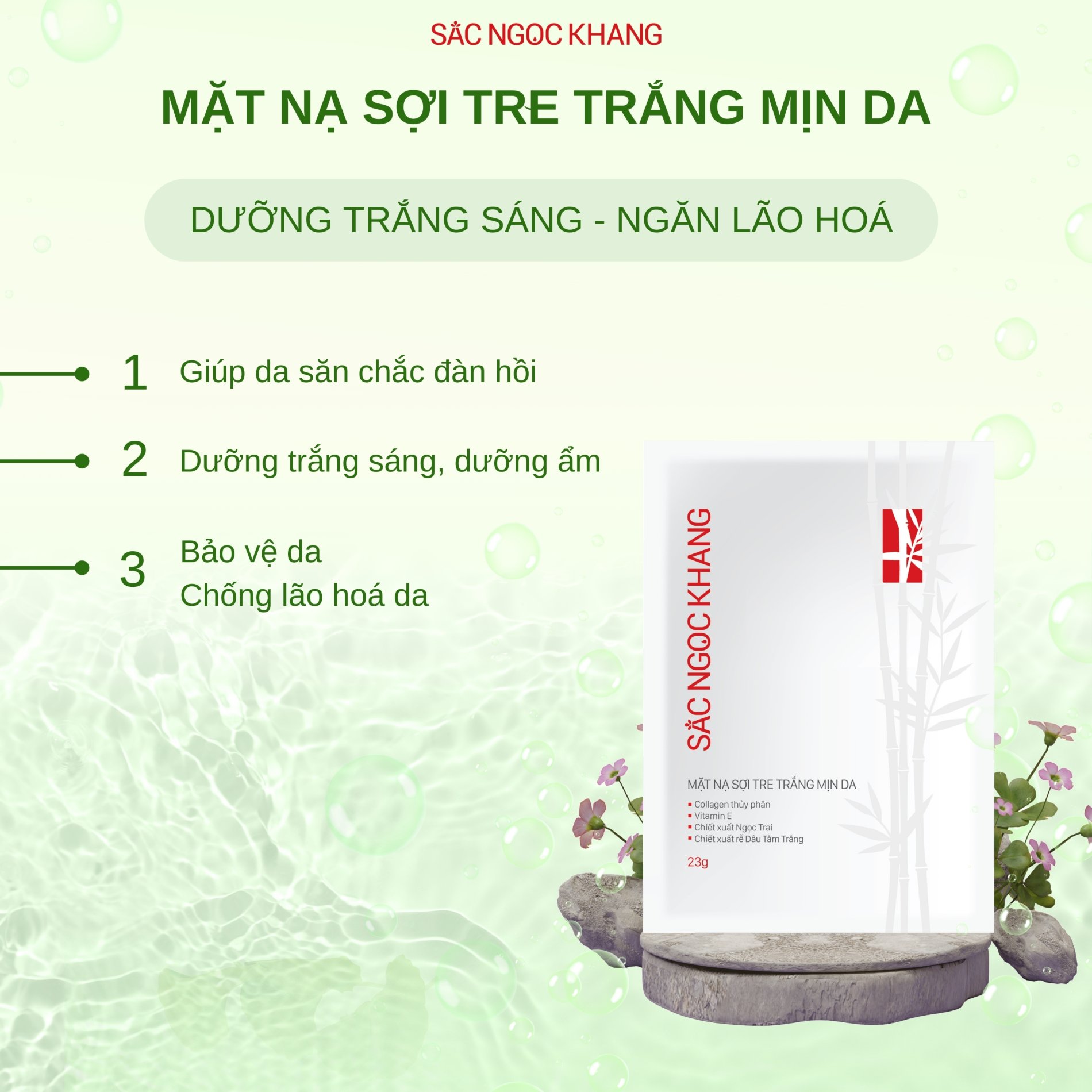 Mặt Nạ Sợi Tre Trắng Mịn Da [1 Cái] 