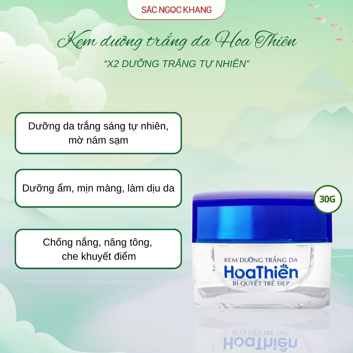 Kem Dưỡng Trắng Da Hoa Thiên [30g]