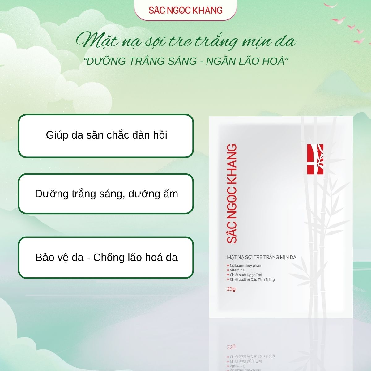 Mặt Nạ Sợi Tre Trắng Mịn Da 