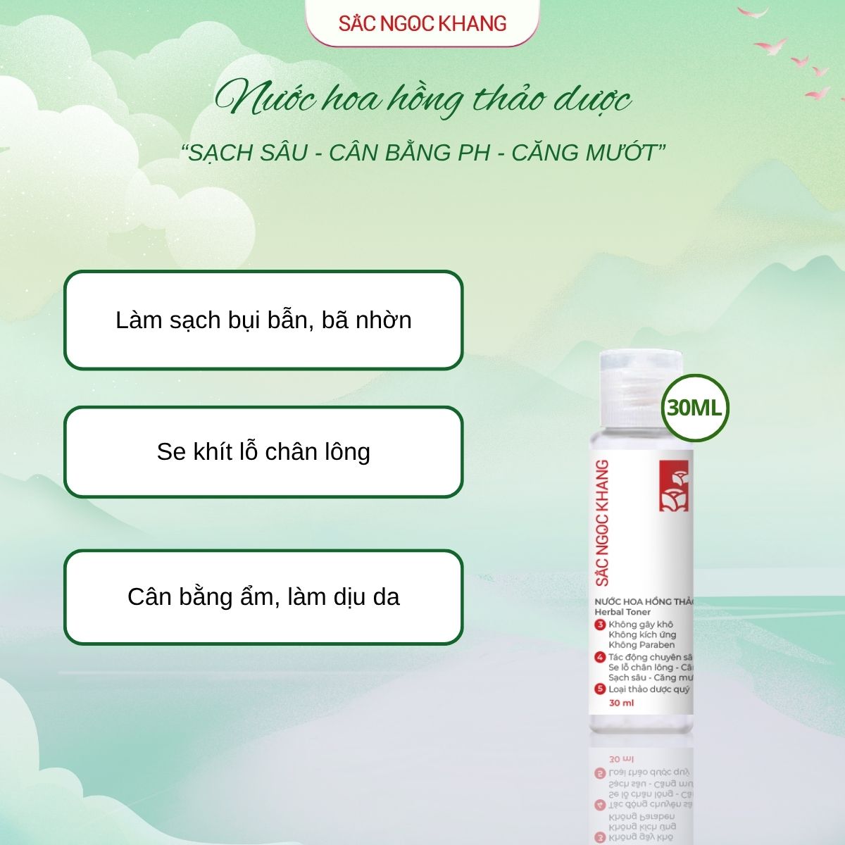 Nước Hoa Hồng Thảo Dược [30ml]