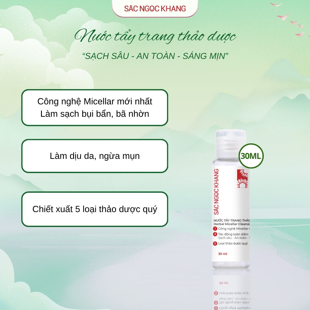 Nước Tẩy Trang thảo dược [30ml]