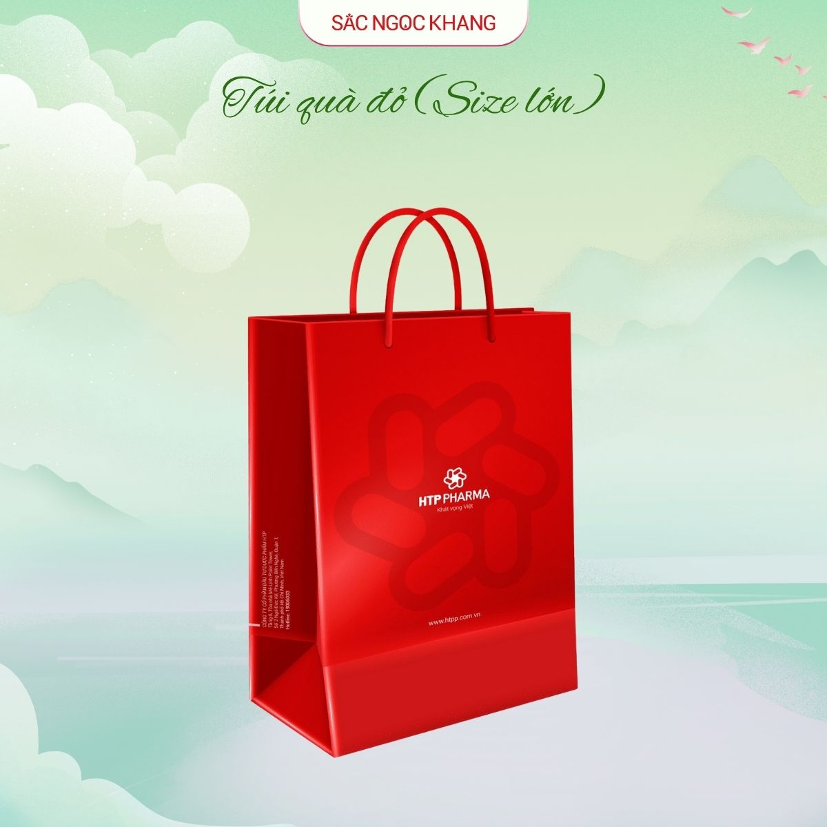 Túi Giấy Đỏ HTP PHARMA [Size lớn]