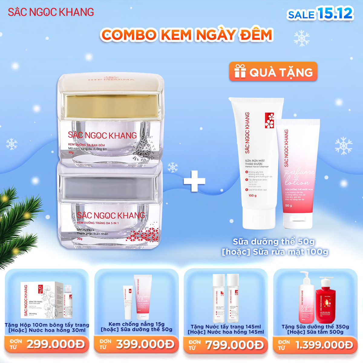 Bộ Kem Dưỡng Ngày & Đêm Sắc Ngọc Khang [30g]