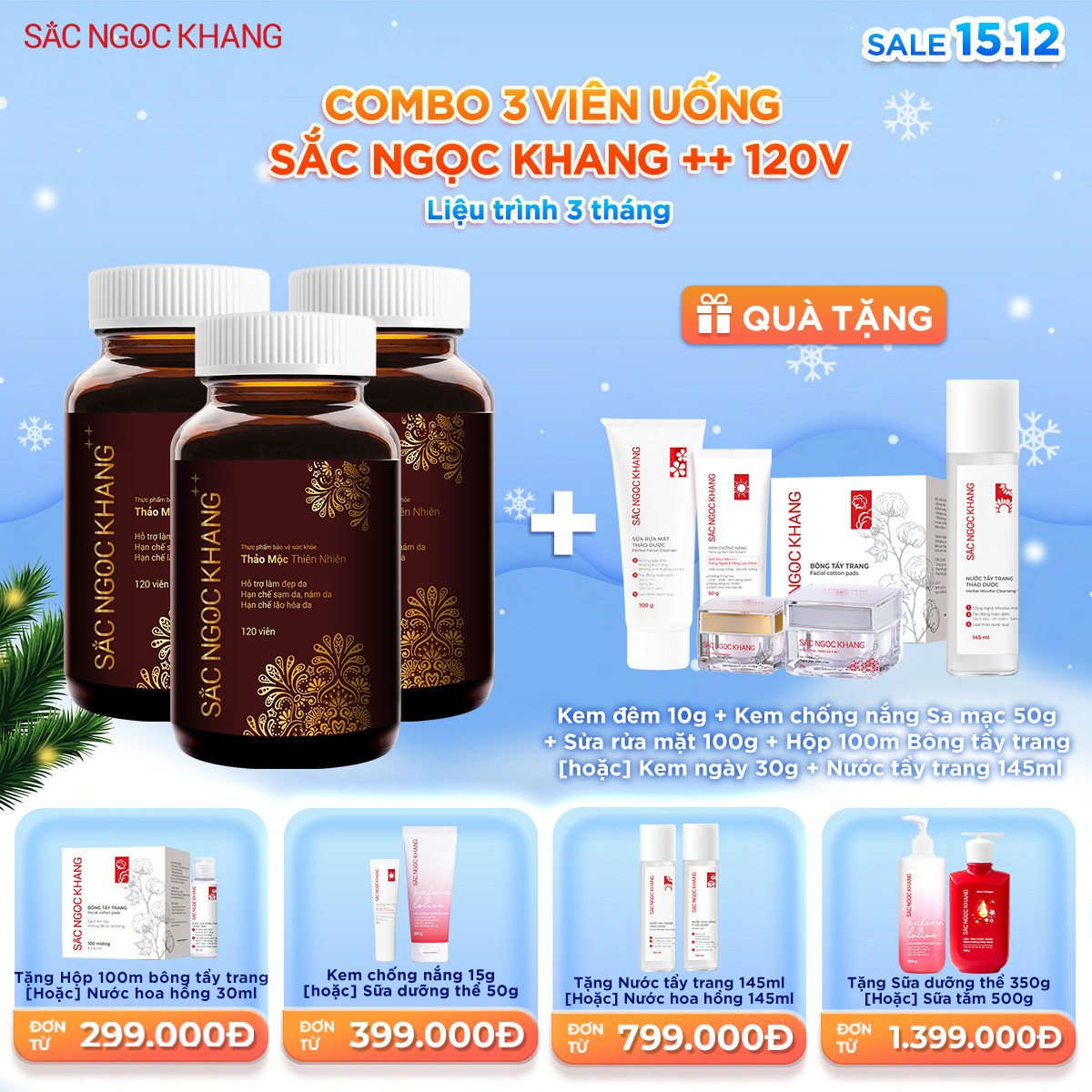 COMBO 03 Viên Uống Sắc Ngọc Khang ++ [120 Viên] 