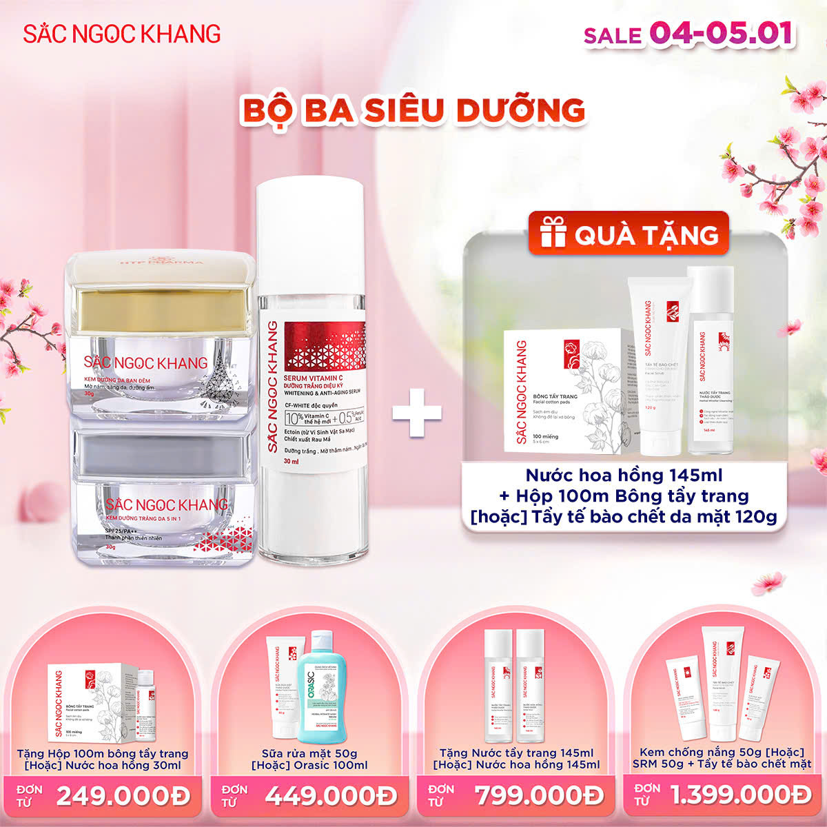 Bộ Dưỡng Da cao cấp [Bộ kem Ngày Đêm + Serum ] - Kèm quà tặng