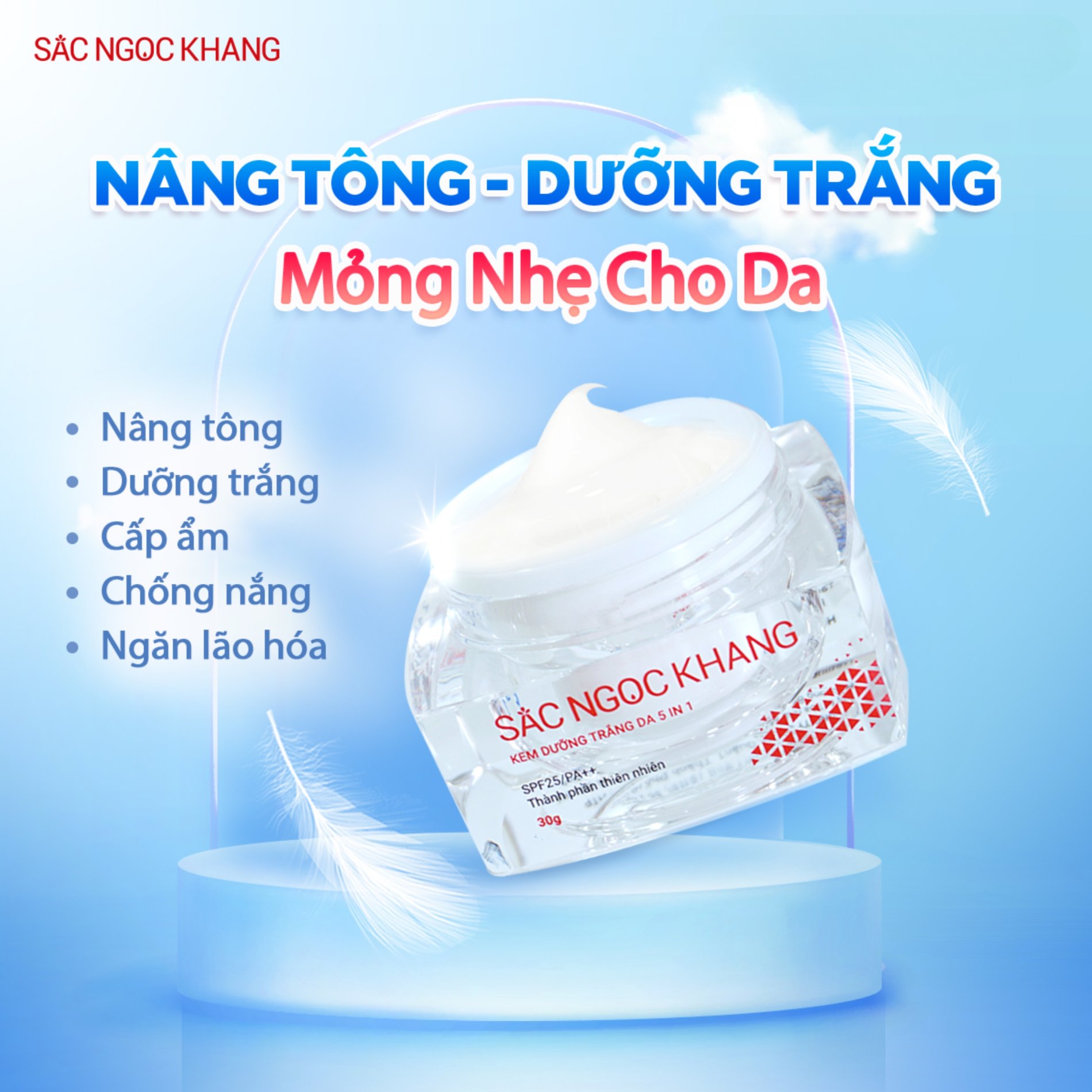 Kem dưỡng trắng da 5 in 1 (Hộp 10g)