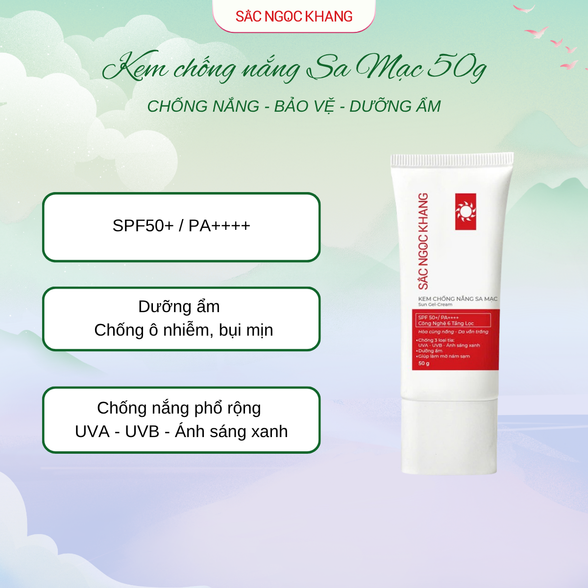 Kem chống nắng Sa mạc Sắc Ngọc Khang [50g] 