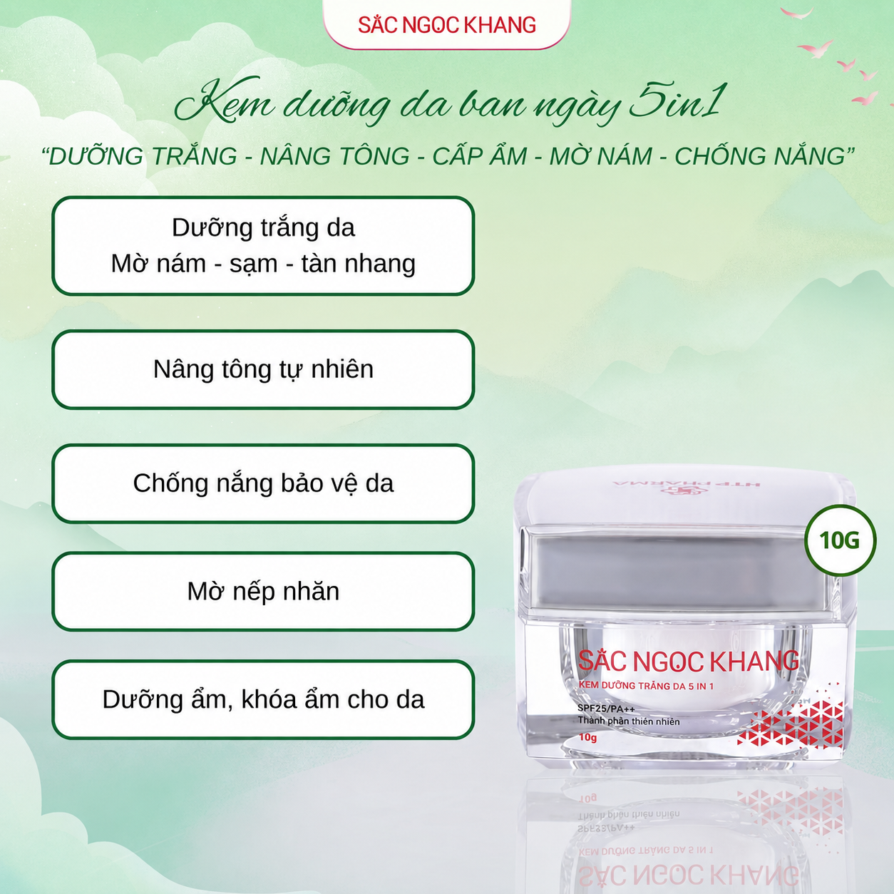 Kem dưỡng trắng da 5 in 1 (Hộp 10g)
