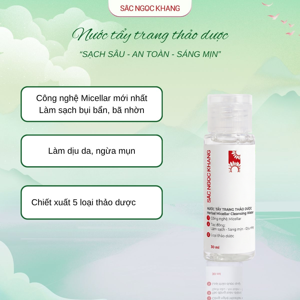 Nước Tẩy Trang thảo dược [30ml]