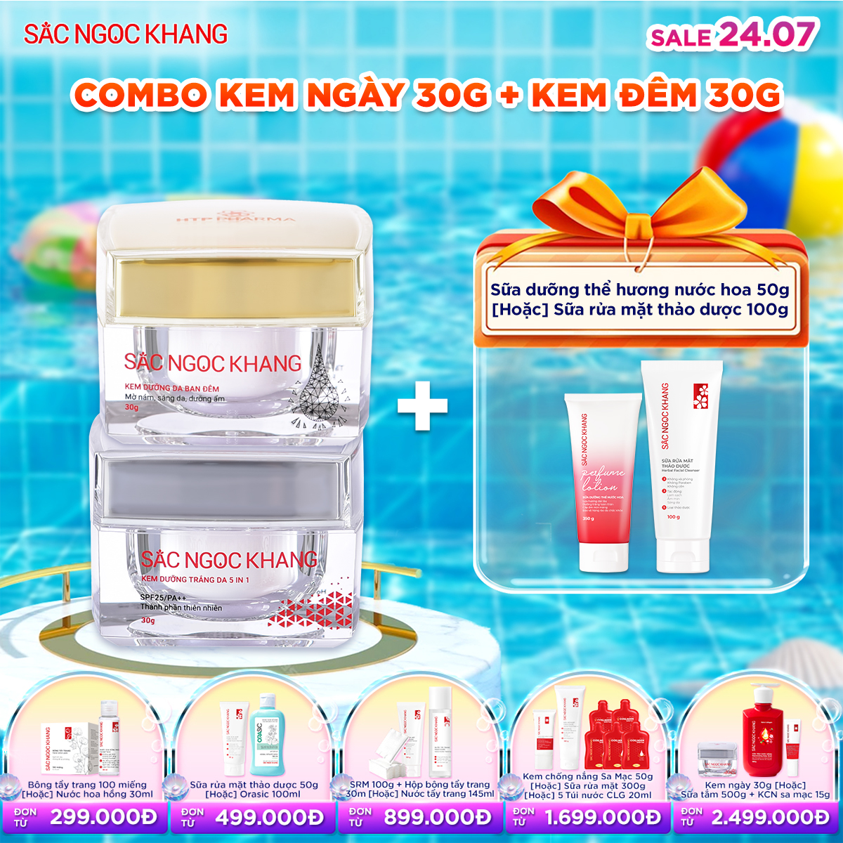 Bộ Kem Dưỡng Ngày & Đêm Sắc Ngọc Khang [30g] kèm quà tặng