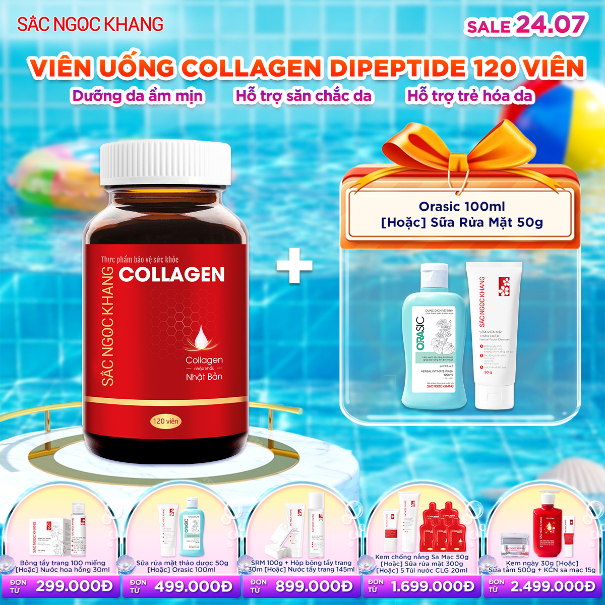 Viên Uống Collagen Dipeptide [120 Viên] kèm quà tặng