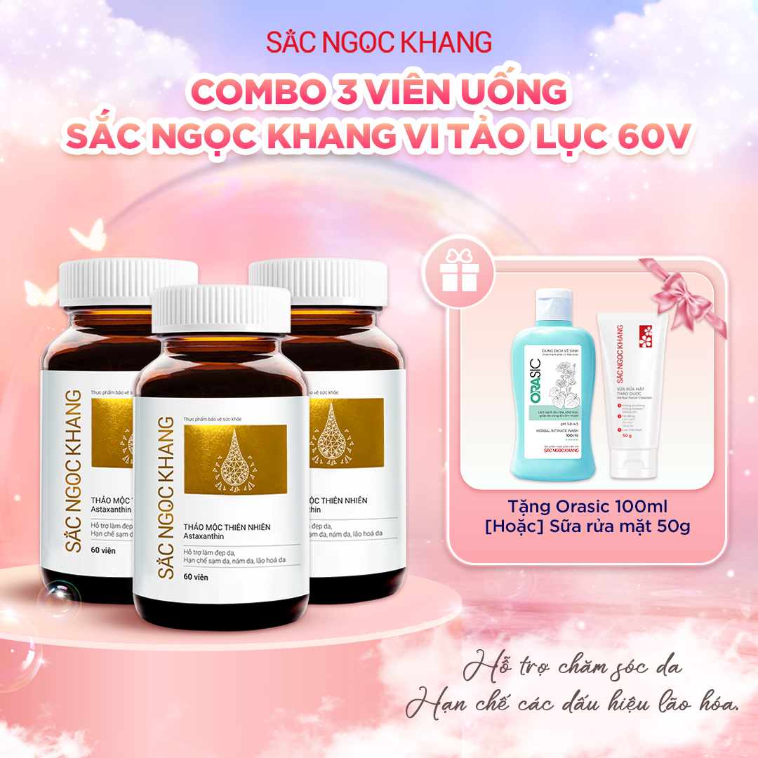 Combo 03 Hộp Viên uống SNK Vi Tảo Lục [60 Viên] kèm quà tặng