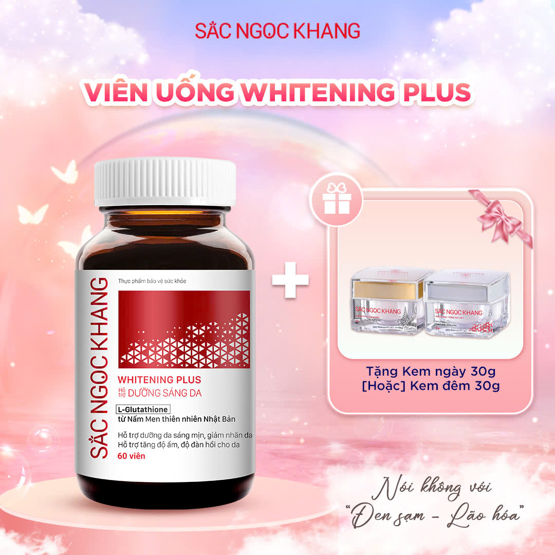 Viên uống TRẮNG DA Whitening Plus kèm quà tặng