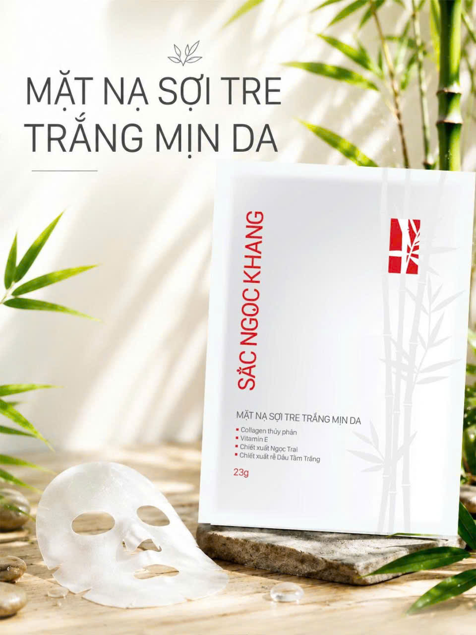Mặt Nạ Sợi Tre Trắng Mịn Da