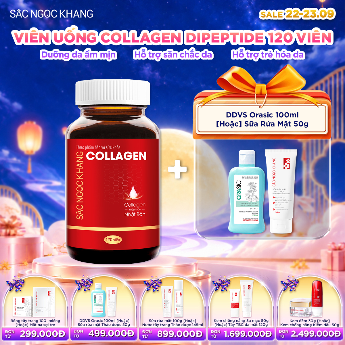 Viên Uống Collagen Dipeptide [120 Viên] kèm quà tặng